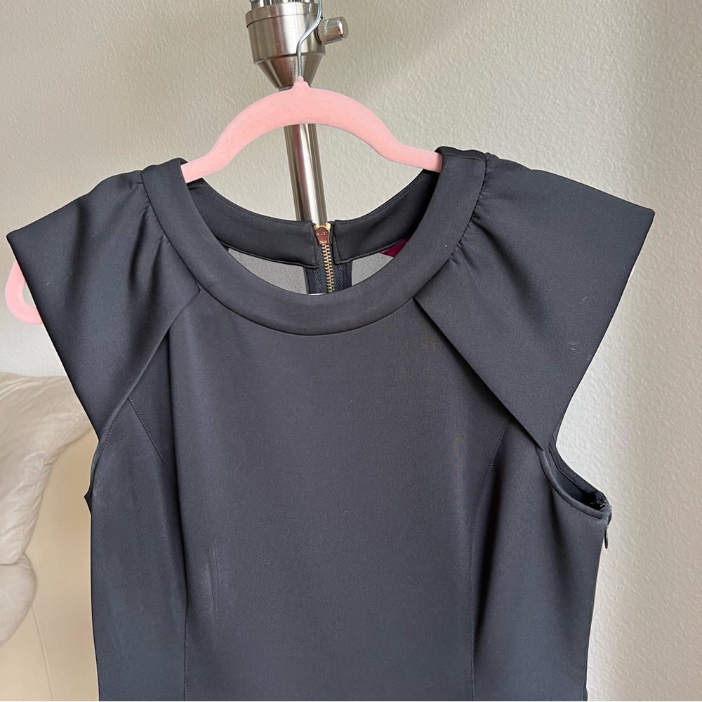 🟣SOLD🟣$375 Ted Baker Black Kipp Mesh Back Mini Dress Size 4 - Picture 4 of 13